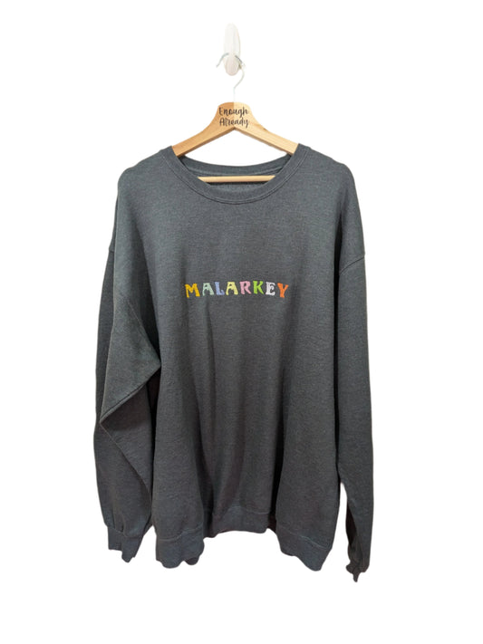 Malarkey Embroidered Sweatshirts - Multiple Sizes and Colours - Ridiculous English Words Collection - Reworked Vintage