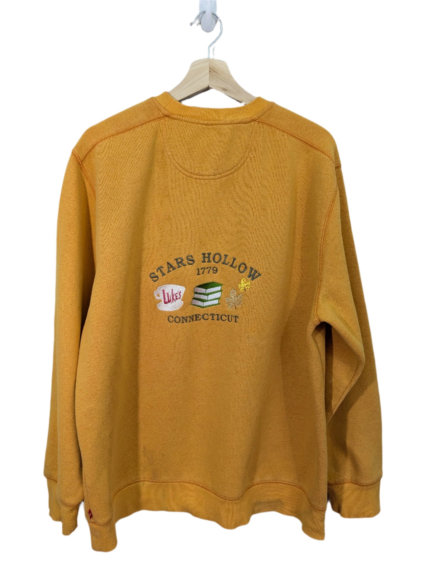 Stars Hollow / Gilmore Girls Inspired Mustard Sweatshirt - Size XL *PLEASE READ DESCRIPTION* - Bookish, Cosy, Autumnal Clothing