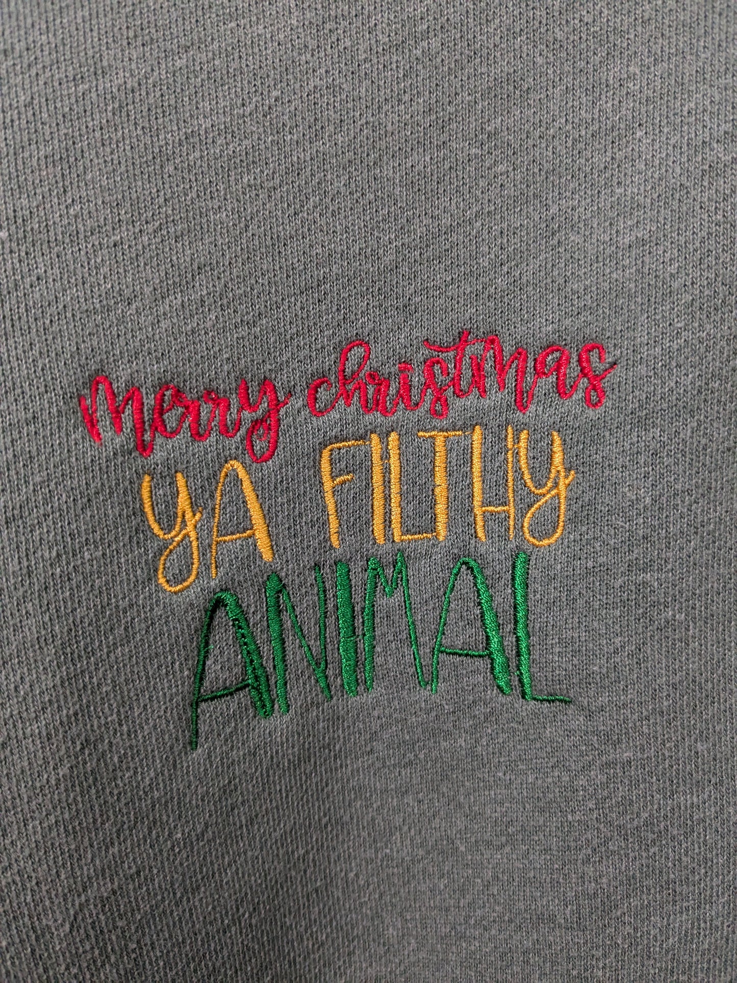 Merry Christmas Ya Filthy Animal - Home Alone Inspired Upcycled Sweatshirts - Christmas Jumpers - Eco Festive-wear