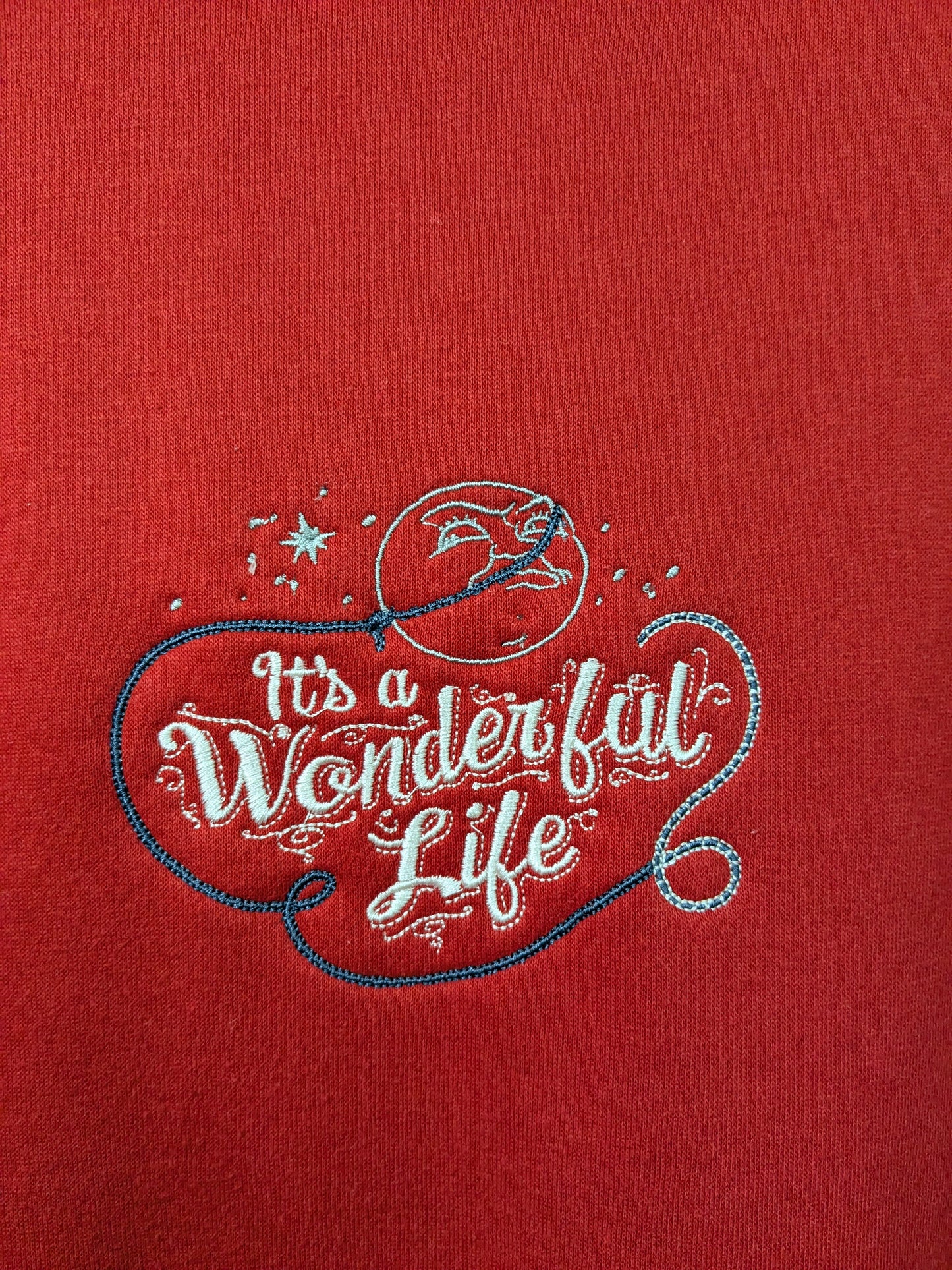 It's A Wonderful Life Inspired Hoodies / Christmas Sweatshirt - Reworked Embroidery - George Lassos The Moon