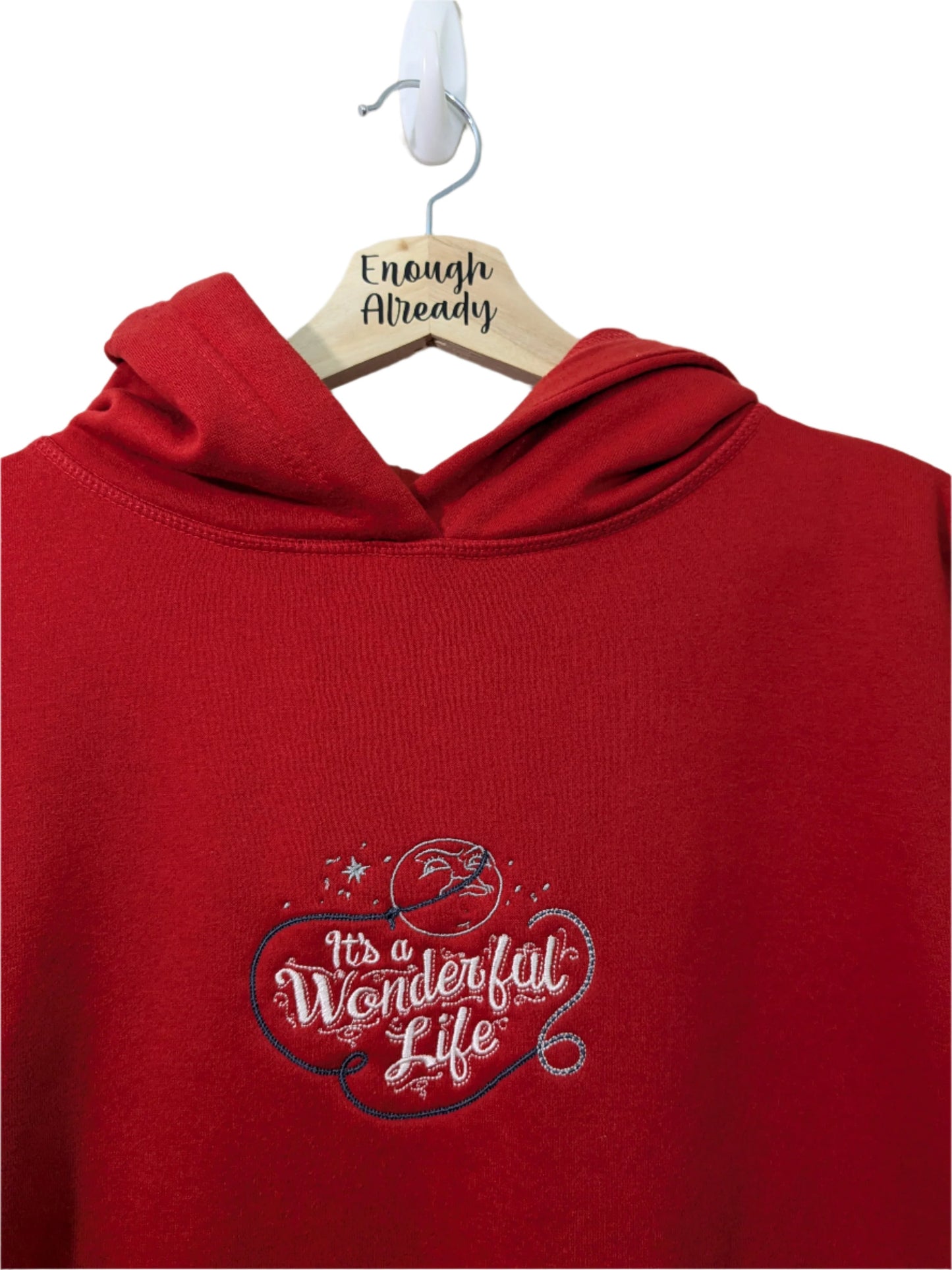 It's A Wonderful Life Inspired Hoodies / Christmas Sweatshirt - Reworked Embroidery - George Lassos The Moon