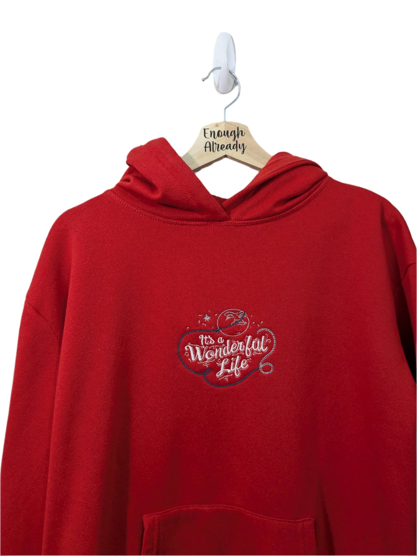 It's A Wonderful Life Inspired Hoodies / Christmas Sweatshirt - Reworked Embroidery - George Lassos The Moon