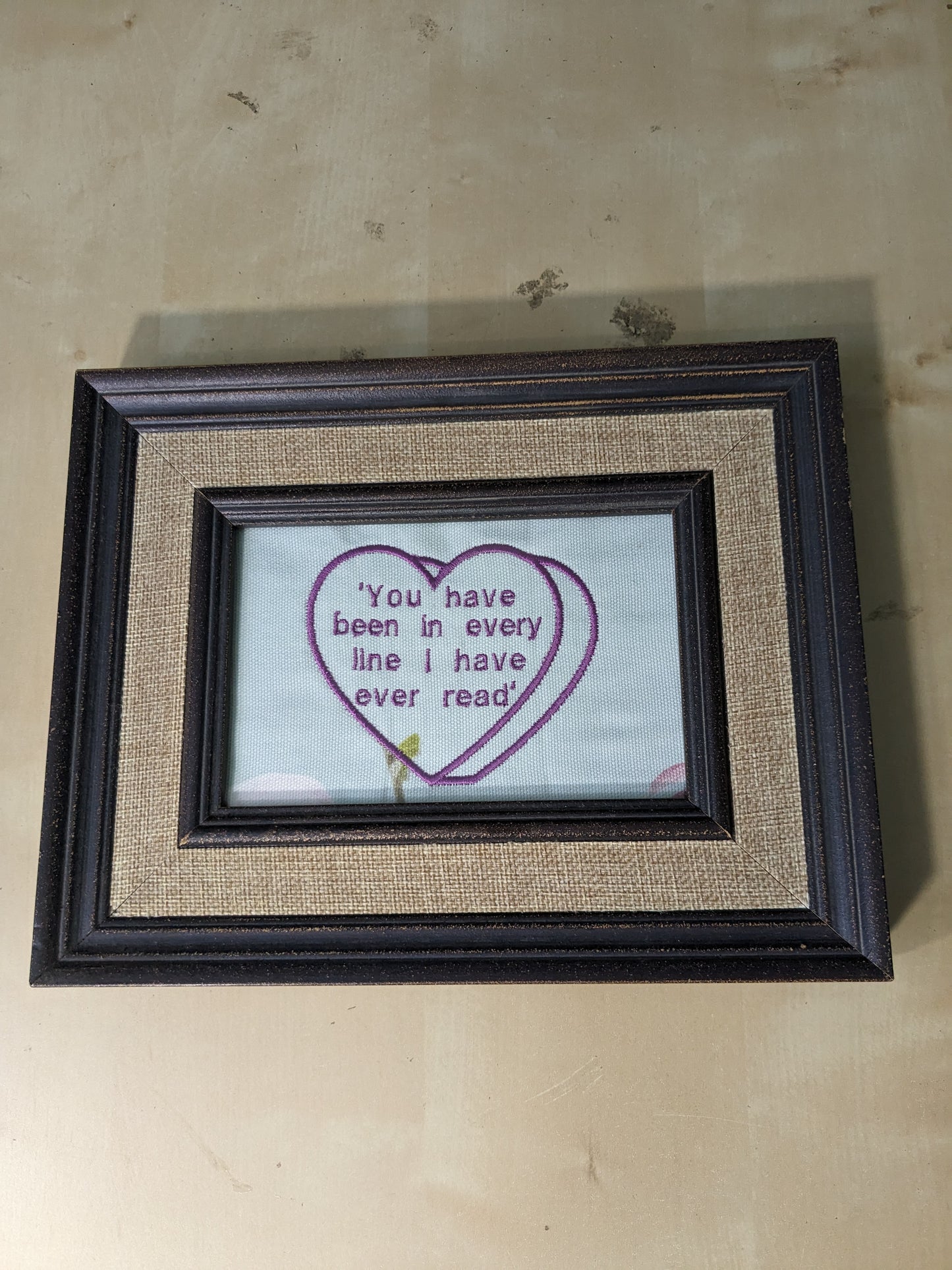 Charles Dickens - Great Expectations Upcycled Framed Art Work - Embroidered Quote About Love