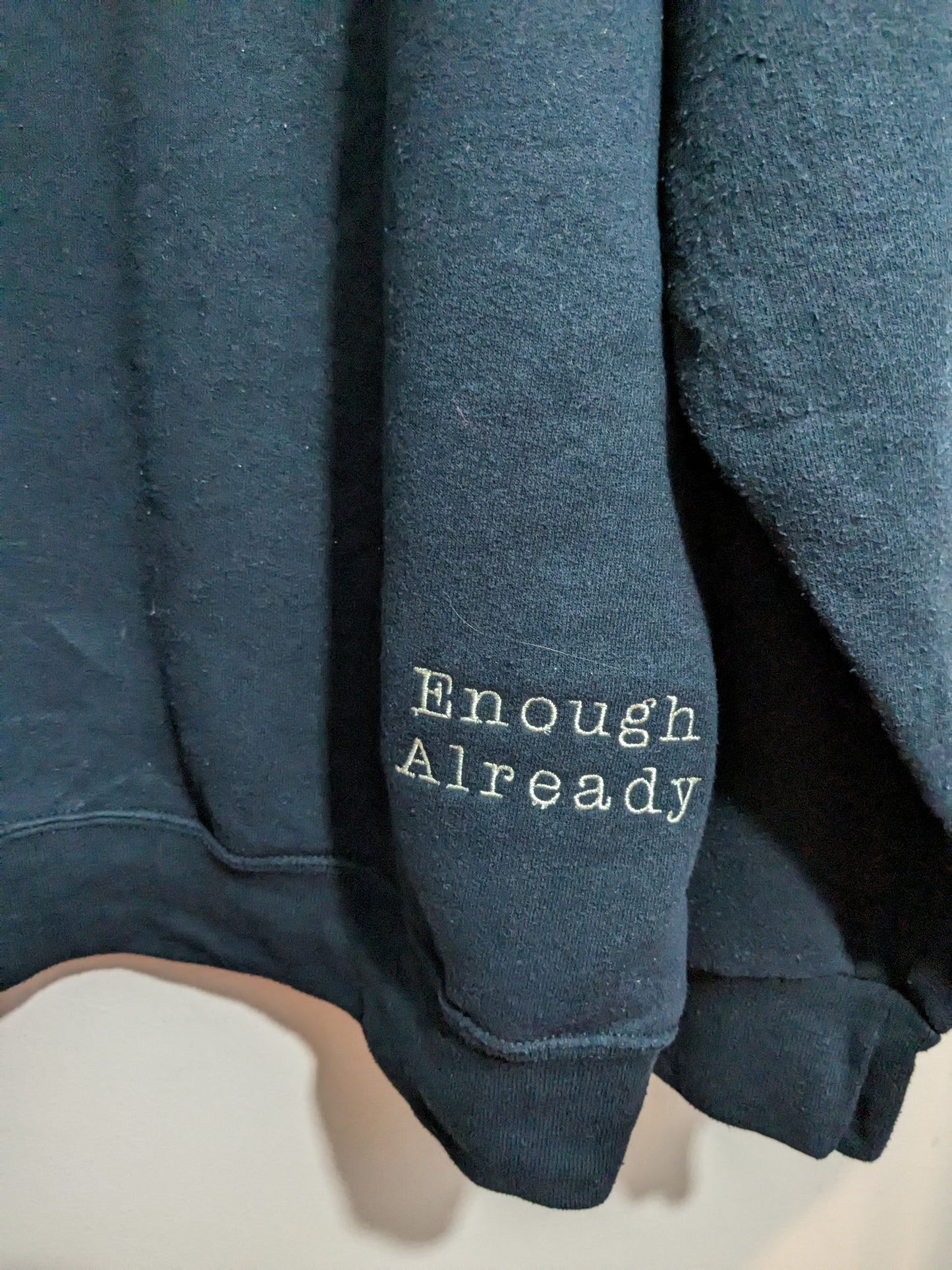 3XL Black Reclaimed Sweatshirt - Embroidered Oscar Wilde Quirky Fork Quote -