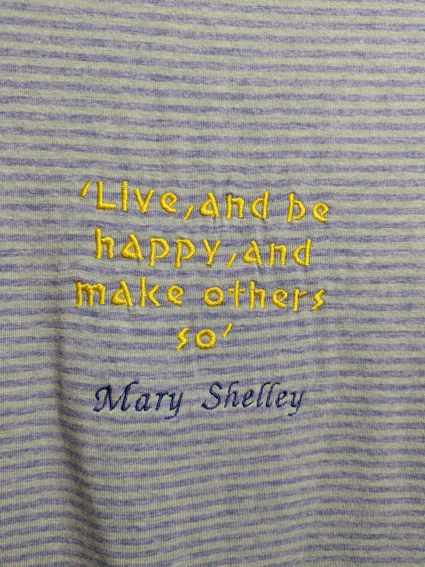 Size 10 Reworked Women's Nightie - Bamboo Super Soft Material - Embroidered Mary Shelley Bookish Quote