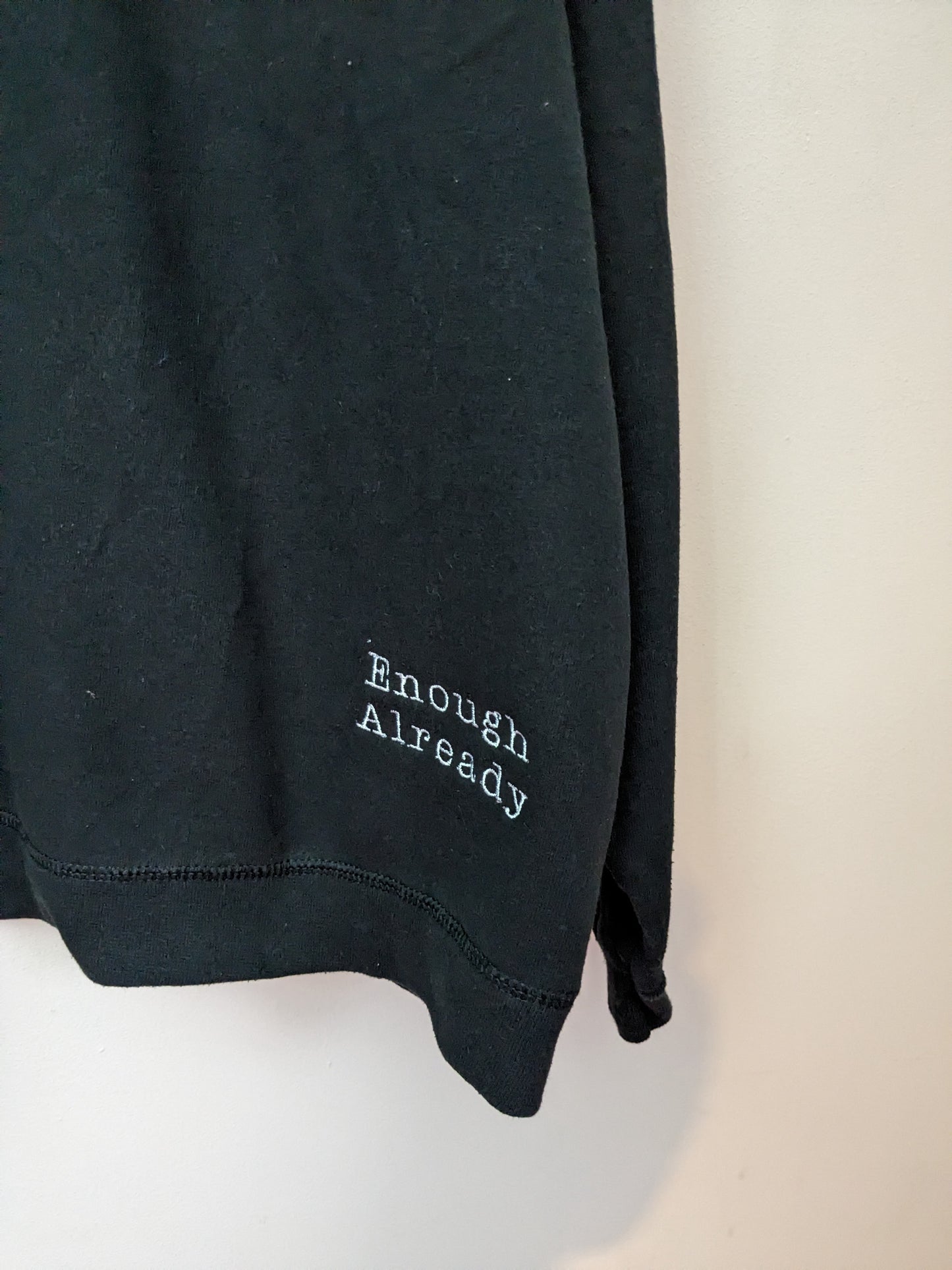 XXL Black Reworked Sweatshirt - Embroidered Virginia Woolf Iconic Literary Quote - Smiley Facey Design