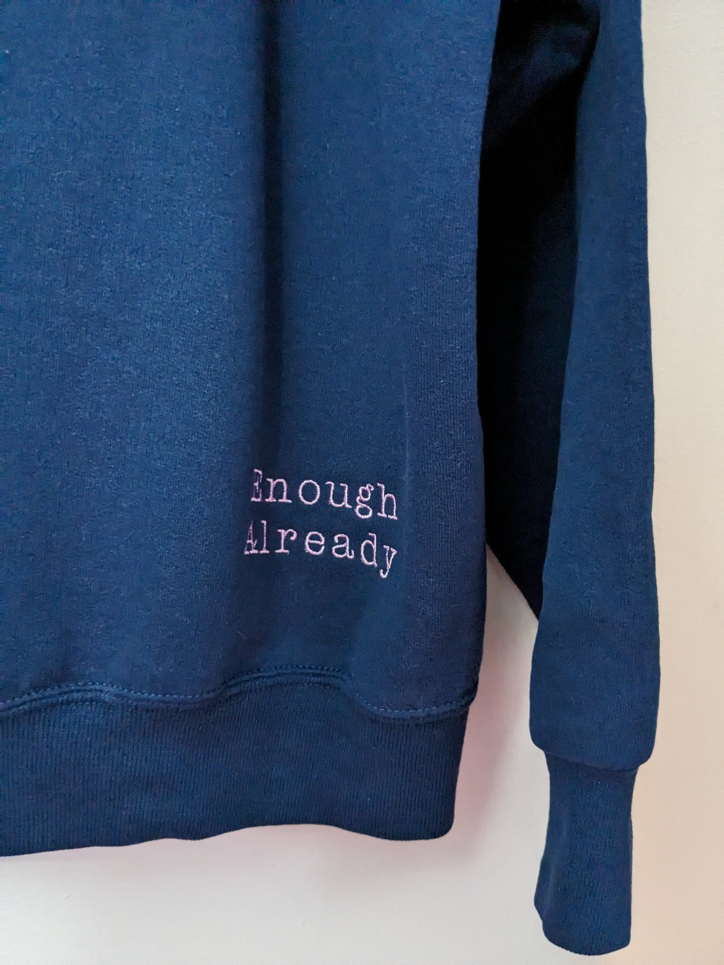 Size XL Navy Virginia Woolf Reworked Classic Crew Neck Sweatshirt - Bow and Quote Detail