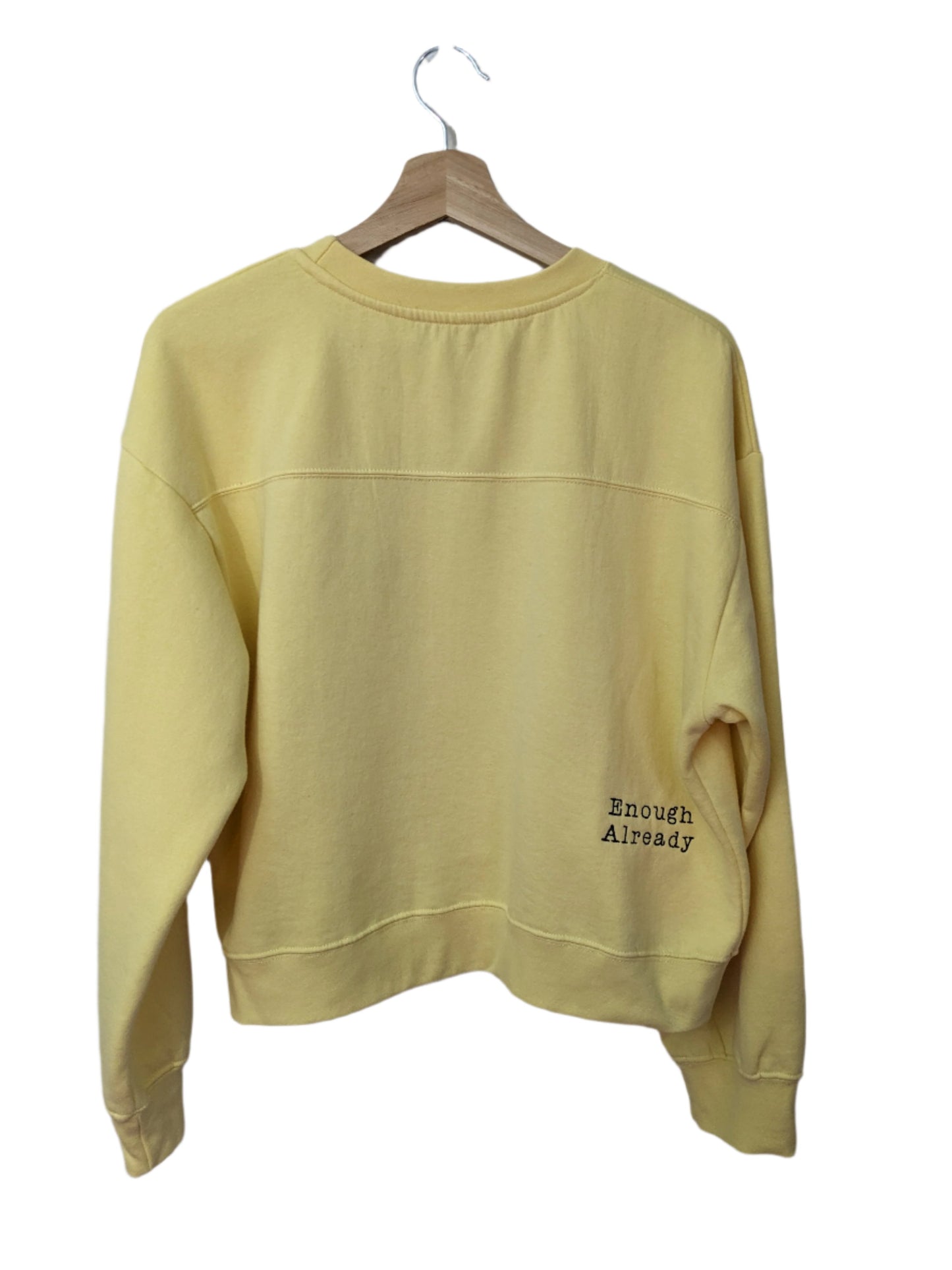 Size Medium - Yellow Cropped Sweatshirt - Bookish Embroidery Design - 'Scriptorium' Dictionary Definition