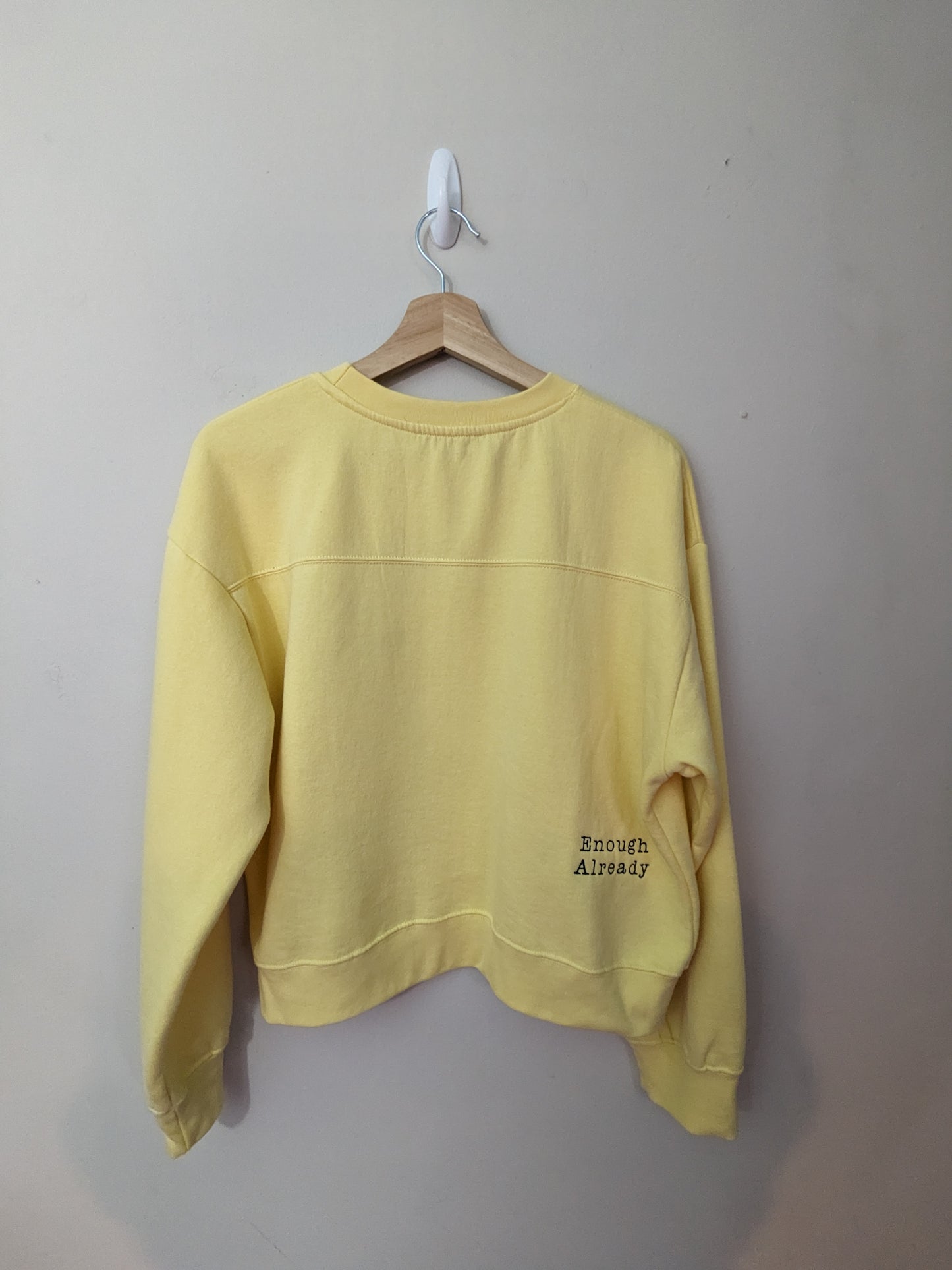 Size Medium - Yellow Cropped Sweatshirt - Bookish Embroidery Design - 'Scriptorium' Dictionary Definition