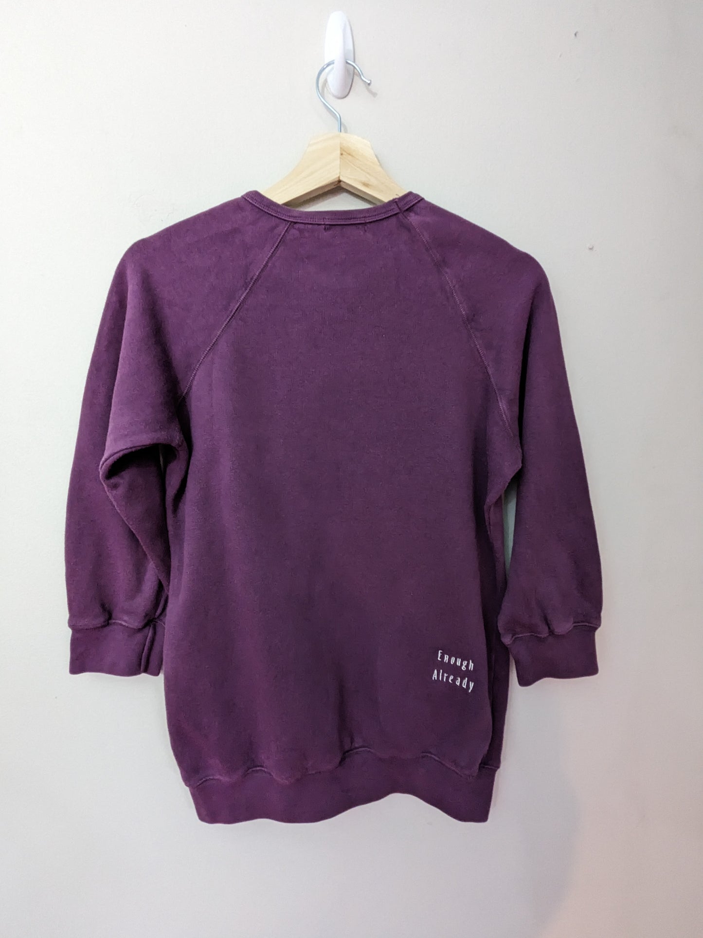 Size Teen Large (But Would Fit Size 4-6) Purple Reworked Sweatshirt - Minimalist Embroidered George Orwell 1984 Design