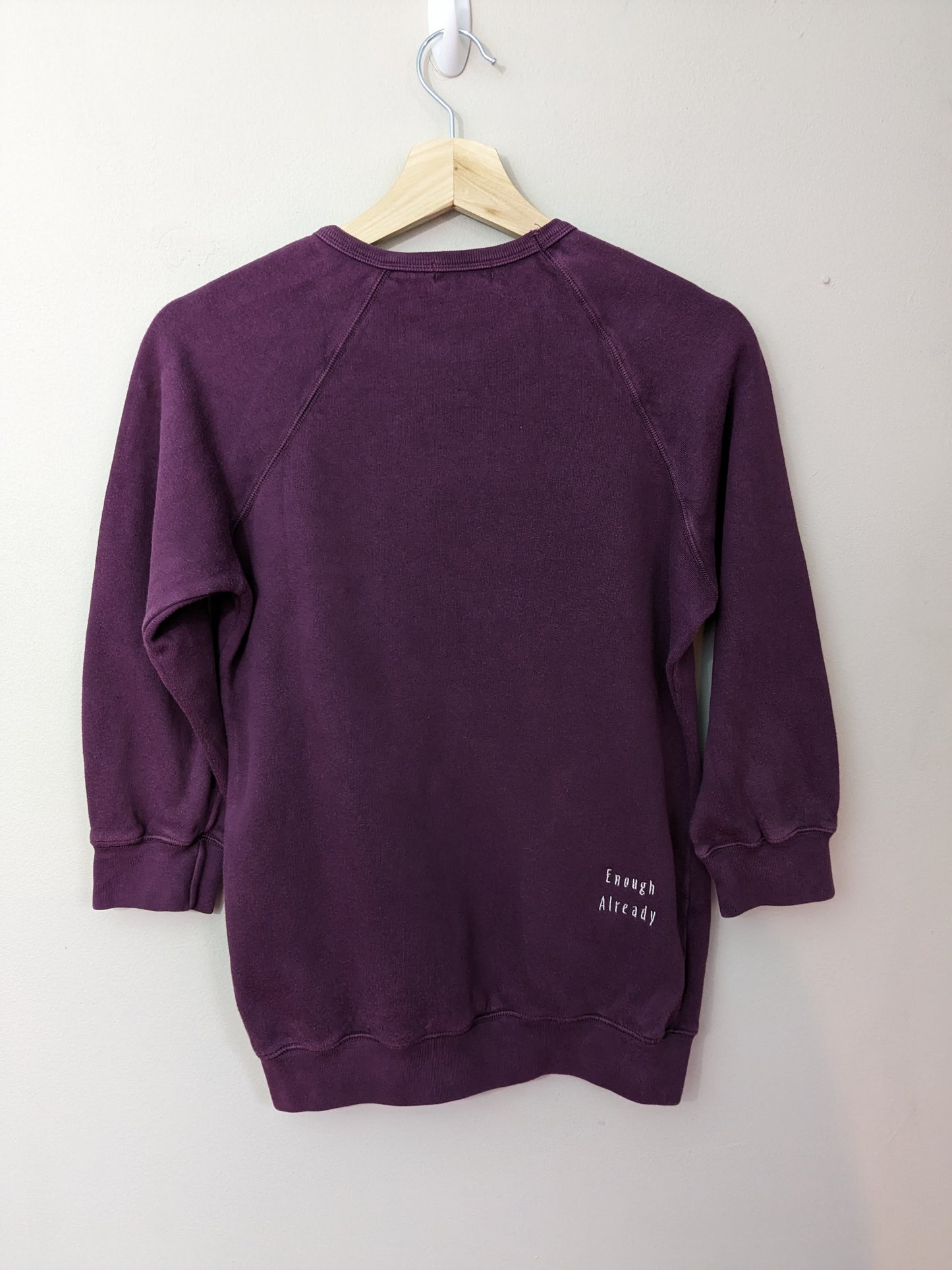 Size Teen Large (But Would Fit Size 4-6) Purple Reworked Sweatshirt - Minimalist Embroidered George Orwell 1984 Design