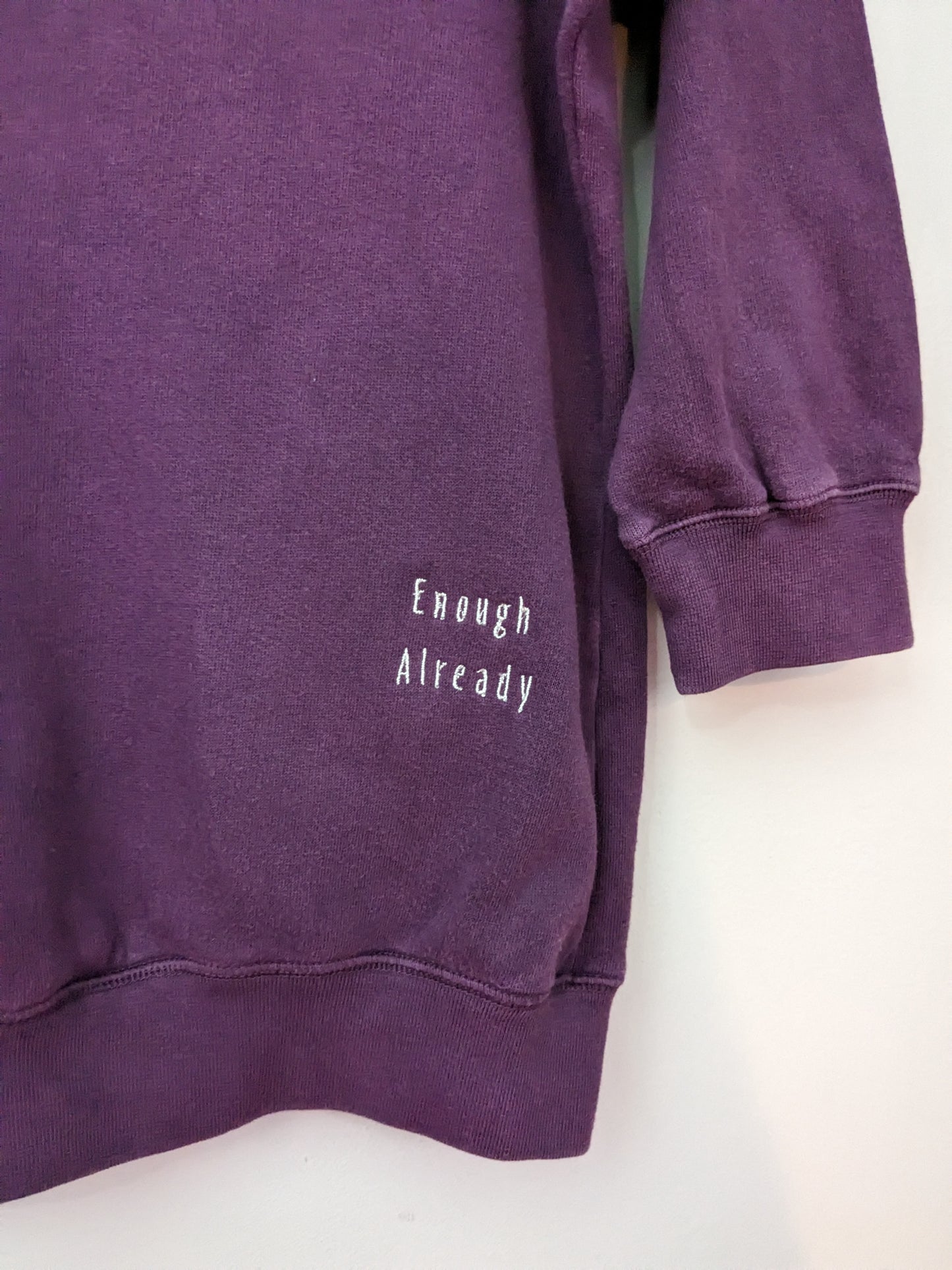 Size Teen Large (But Would Fit Size 4-6) Purple Reworked Sweatshirt - Minimalist Embroidered George Orwell 1984 Design