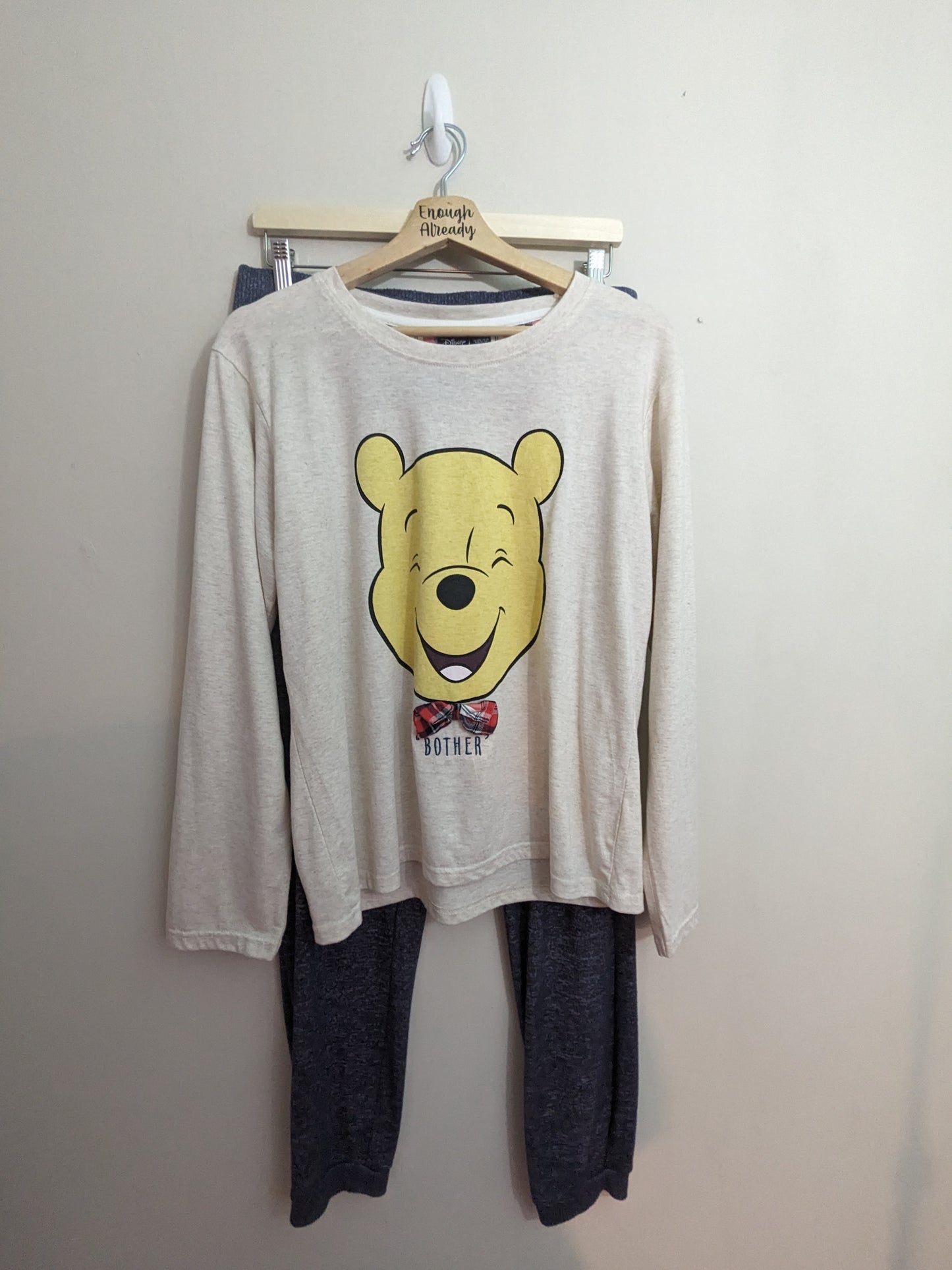 Size 14-16 Reworked Winnie The Pooh Loungewear 2 Piece Set - 'Bother' Literary Design