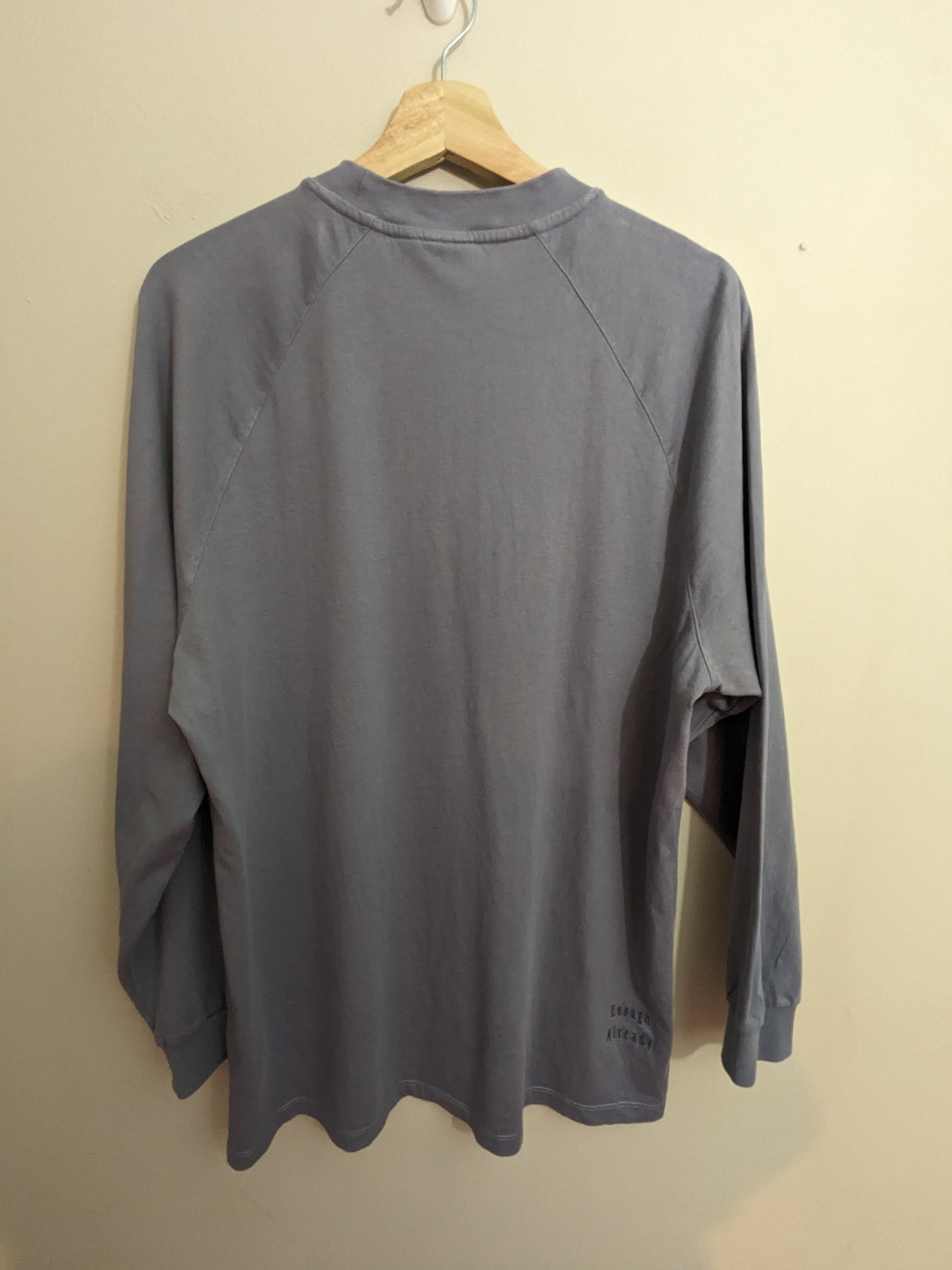 Size 6 (Very Oversized) Heather Long-sleeve T-Shirt - Libraries Gave Us Power Embroidered Design