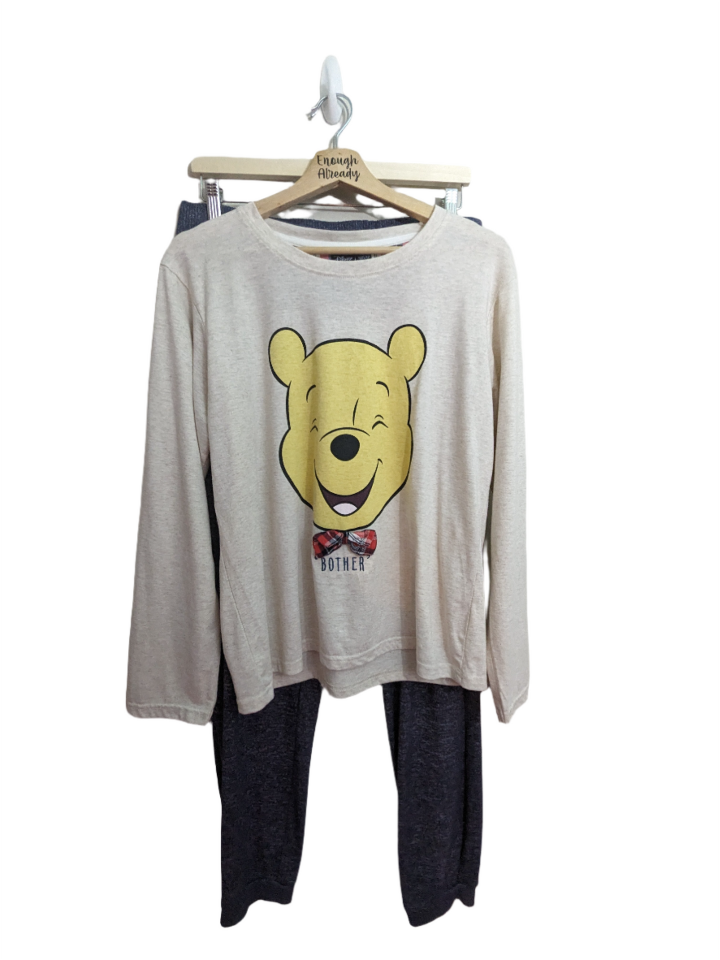 Size 14-16 Reworked Winnie The Pooh Loungewear 2 Piece Set - 'Bother' Literary Design