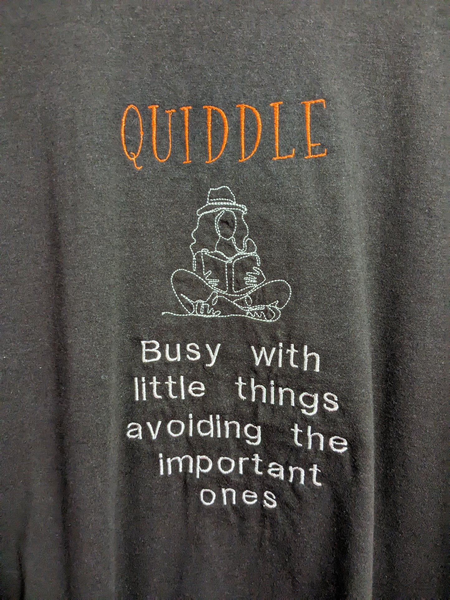 Size Large Embroidered Brown Long sleeve Top - Ridiculous English Words Collection - Quiddle