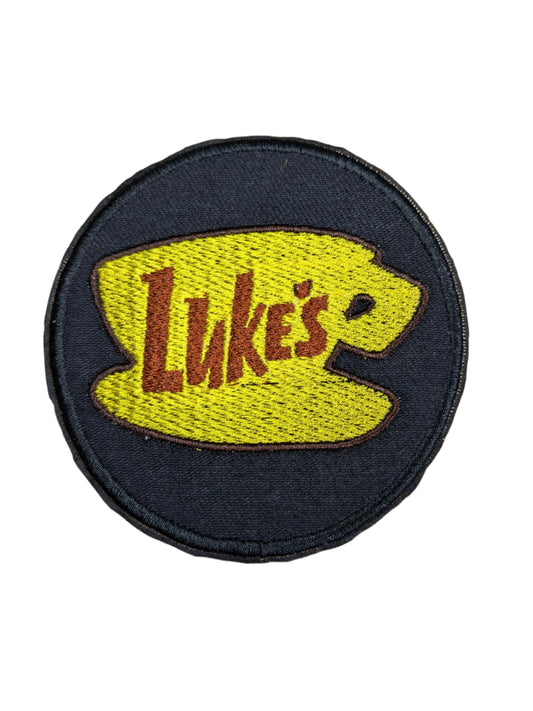 Gilmore Girls Inspired Denim Patch - Luke's Diner - Repurposed Black Wash Denim - Cosy Cottage Theme