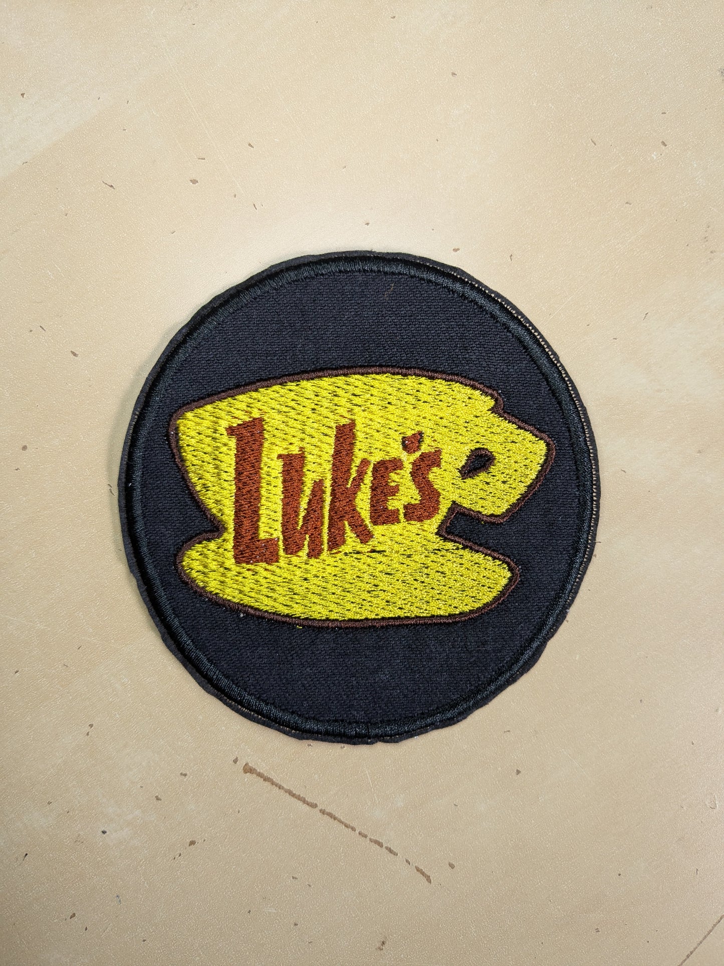 Gilmore Girls Inspired Denim Patch - Luke's Diner - Repurposed Black Wash Denim - Cosy Cottage Theme