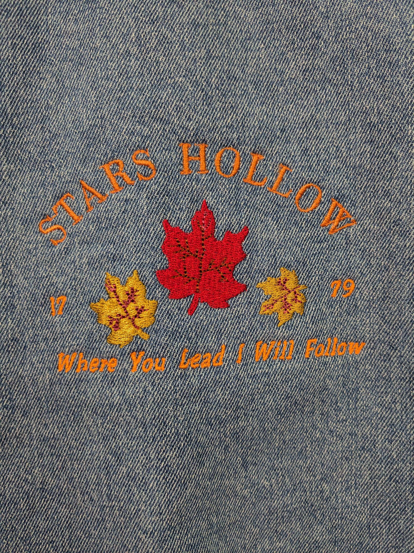 Stars Hollow Inspired Sweatshirt and Denim Jacket - Autumn Leaves - Carole King Inspiration - Gilmore Girls Dreamy Collection