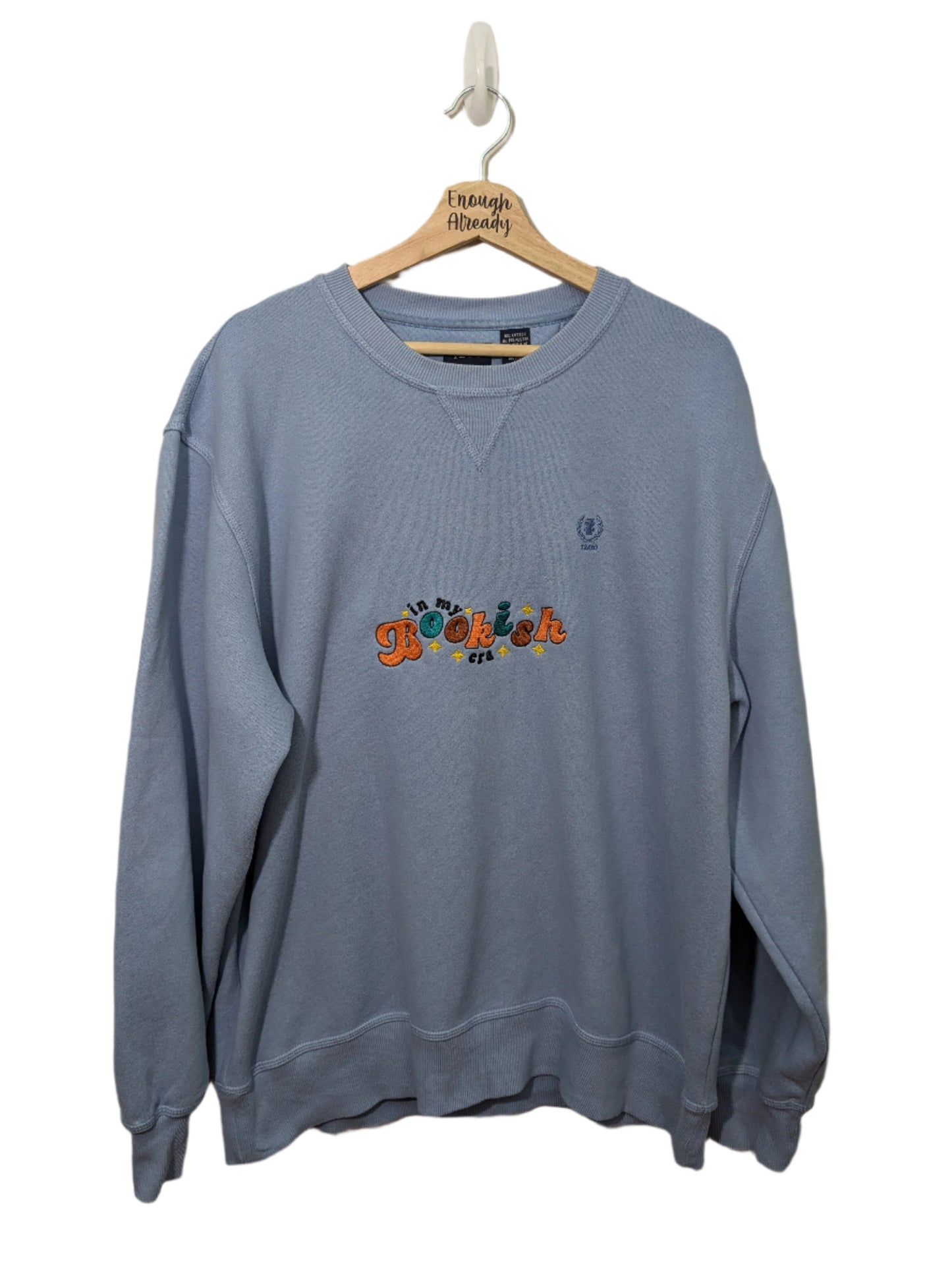 In My Bookish Era Embroidered Sweatshirt and Tops - Multiple Sizes and Colours - Rainbow Thread - 70s Style