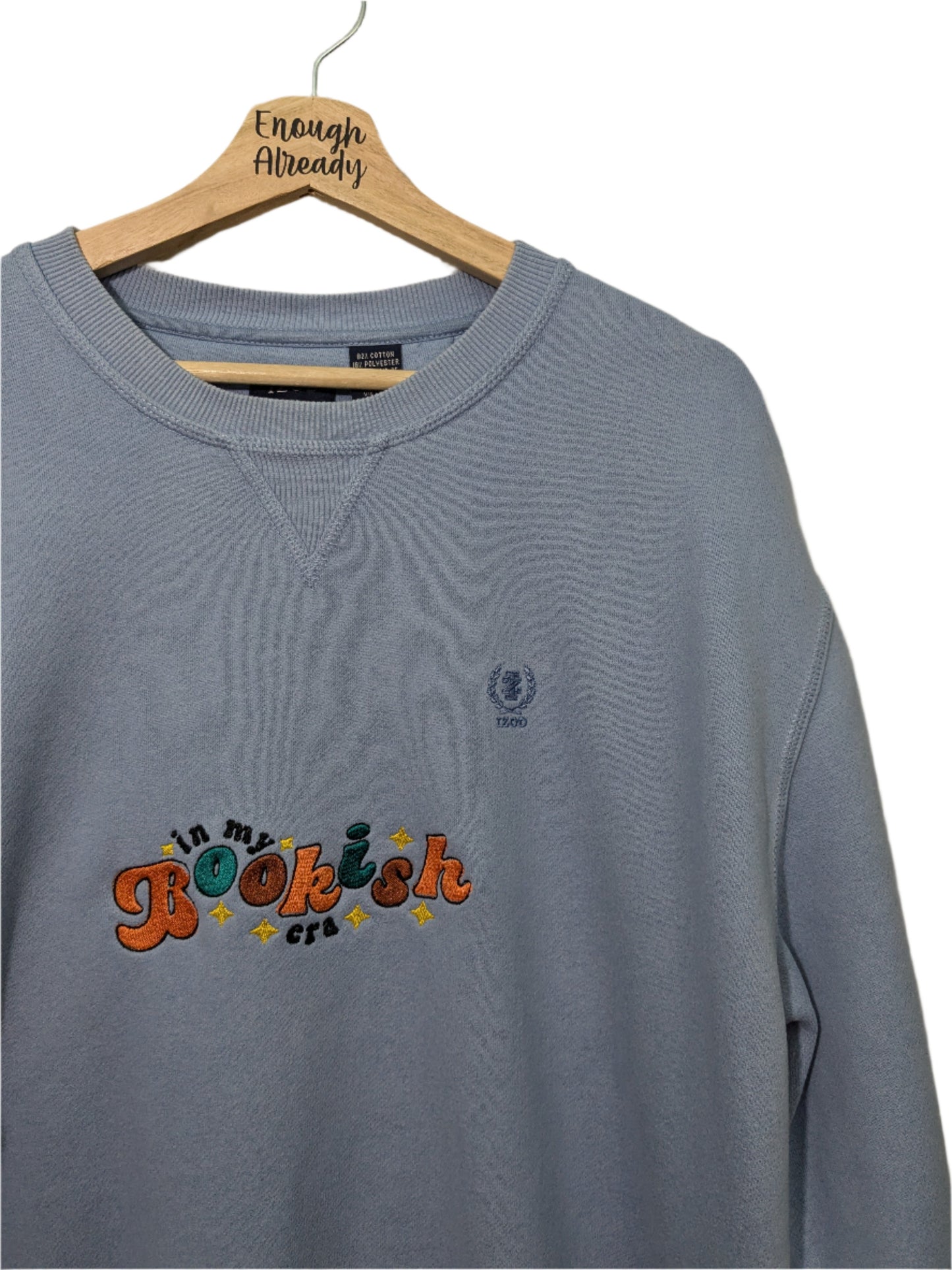 In My Bookish Era Embroidered Sweatshirt and Tops - Multiple Sizes and Colours - Rainbow Thread - 70s Style