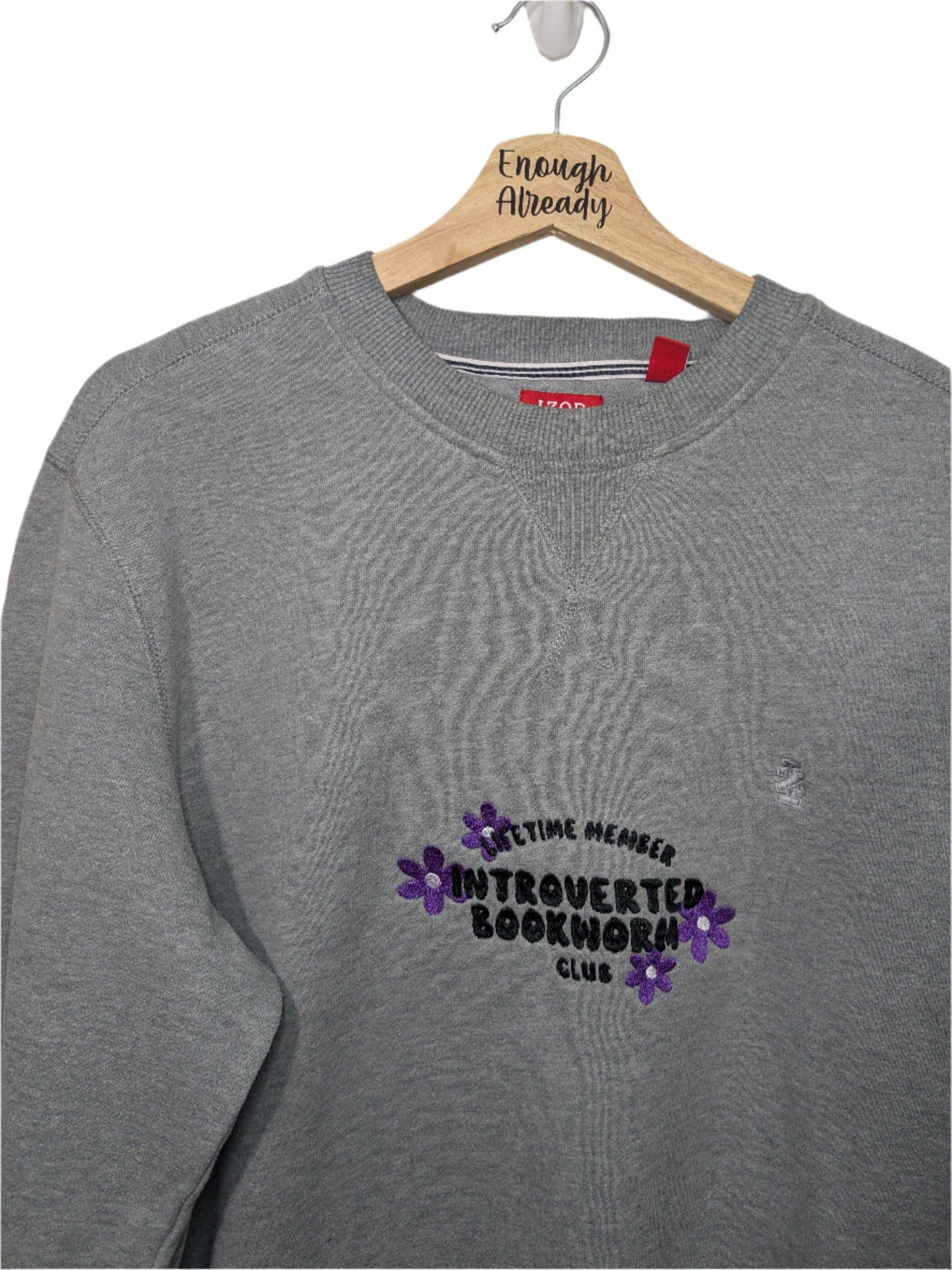 Lifetime Member Introverted Bookworm Club - Embroidered Bookish Clothing - Perfect Book Lover Gift - Multiple Sizes and Colours