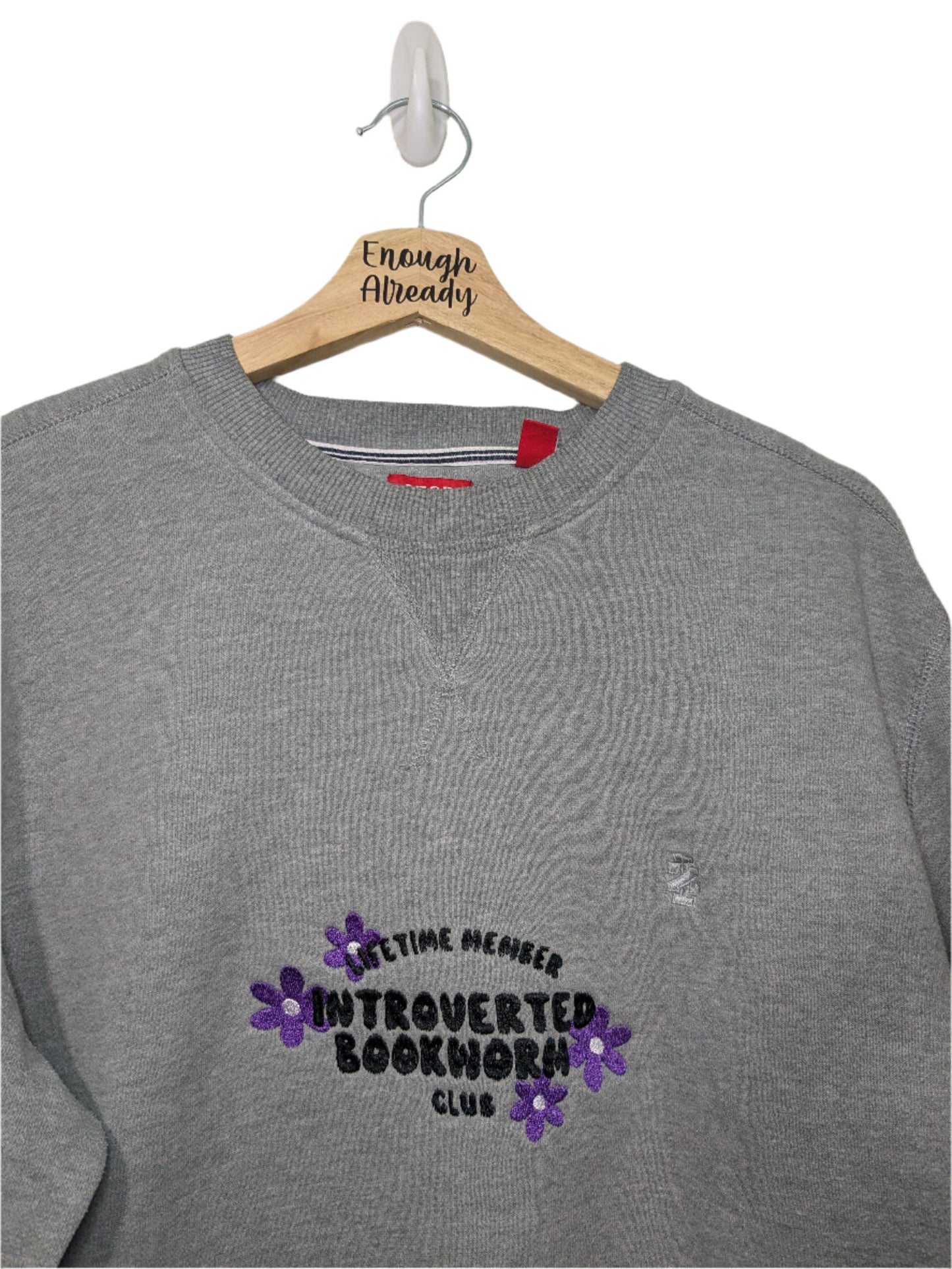 Lifetime Member Introverted Bookworm Club - Embroidered Bookish Clothing - Perfect Book Lover Gift - Multiple Sizes and Colours