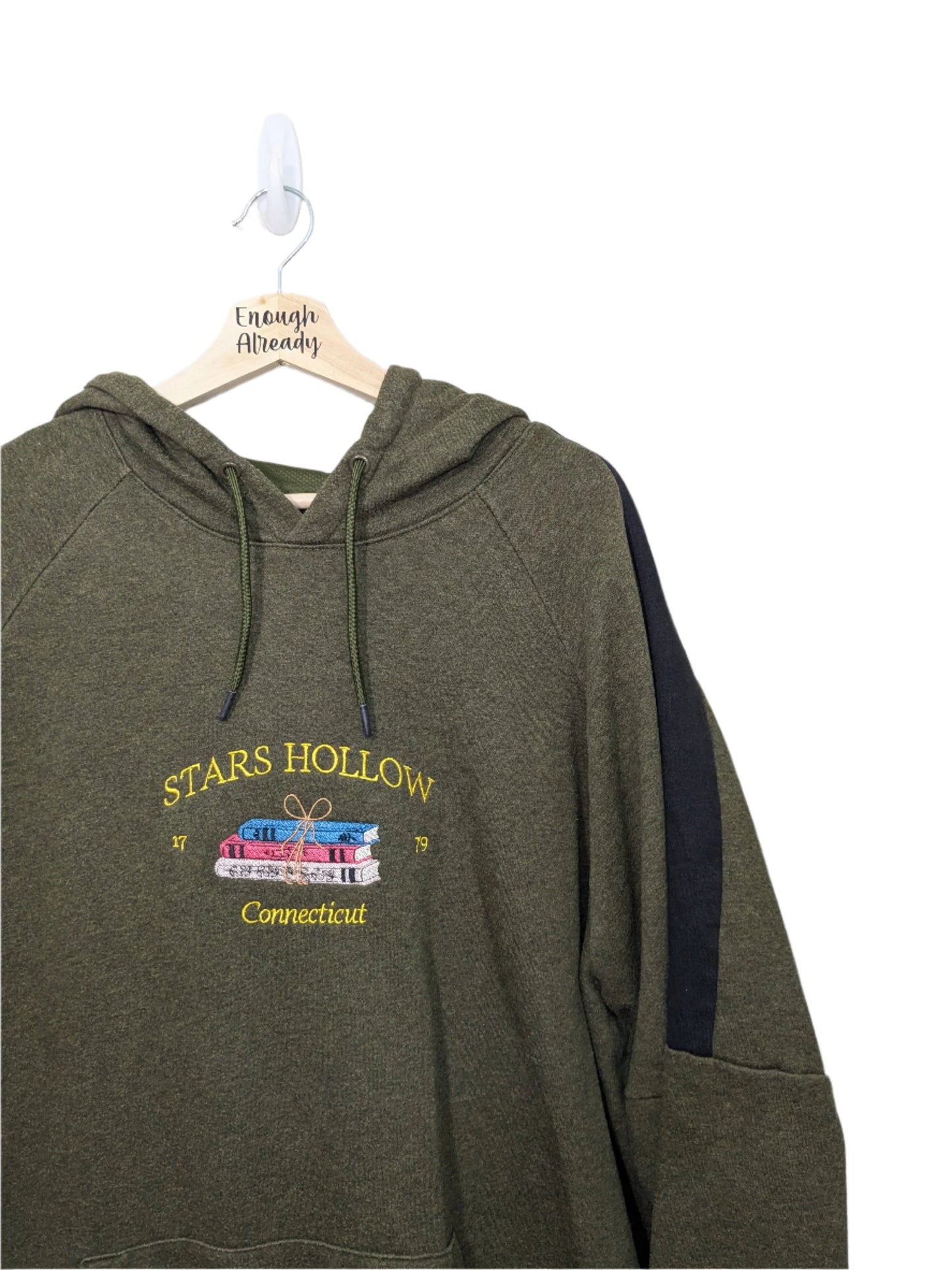 Stars Hollow Reworked Sweatshirt Collection - Book Stack and Stars Hollow Connecticut Embroidered Designs - Multiple Sizes and Colours