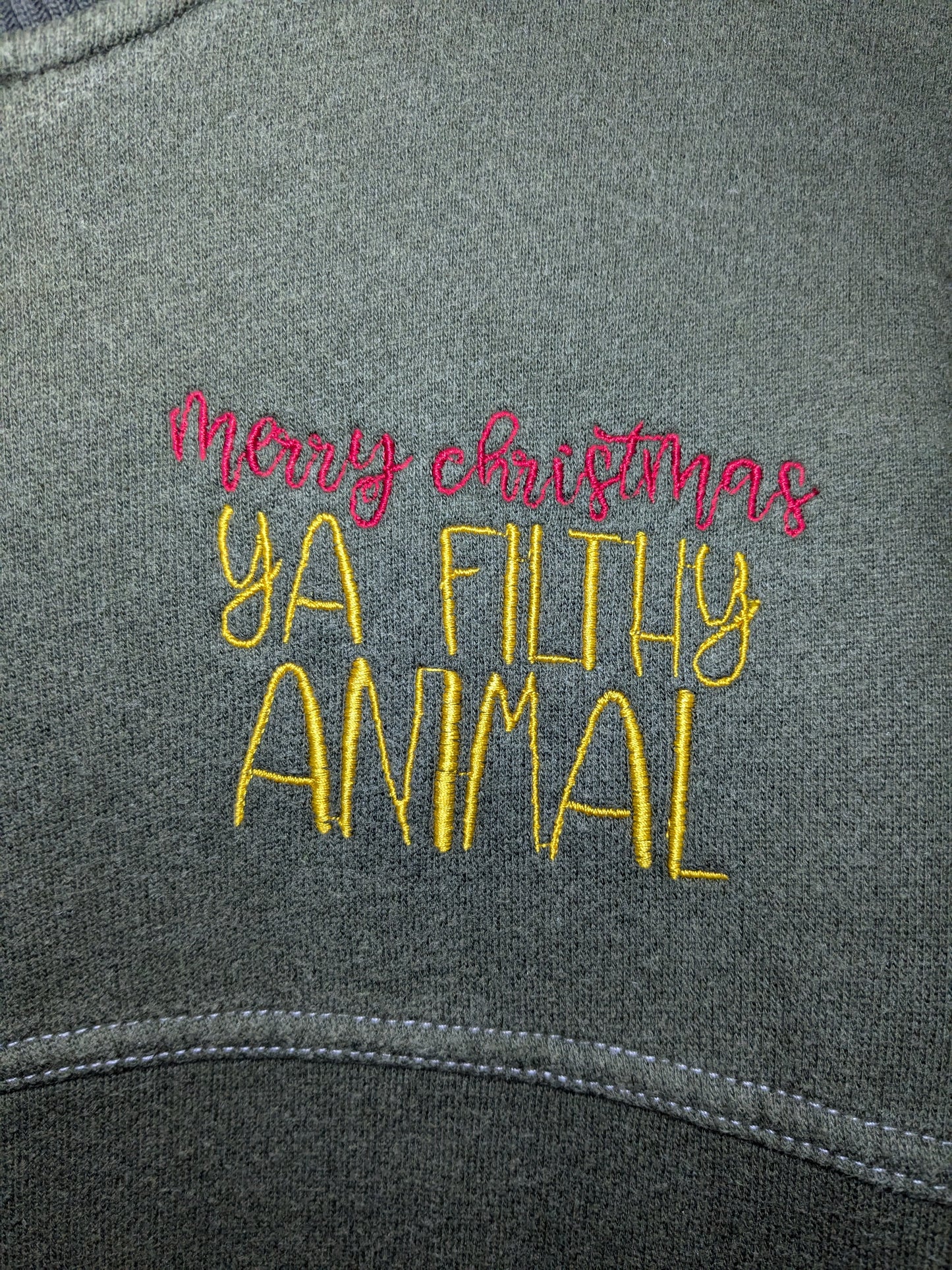 Merry Christmas Ya Filthy Animal - Home Alone Inspired Upcycled Sweatshirts - Christmas Jumpers - Eco Festive-wear