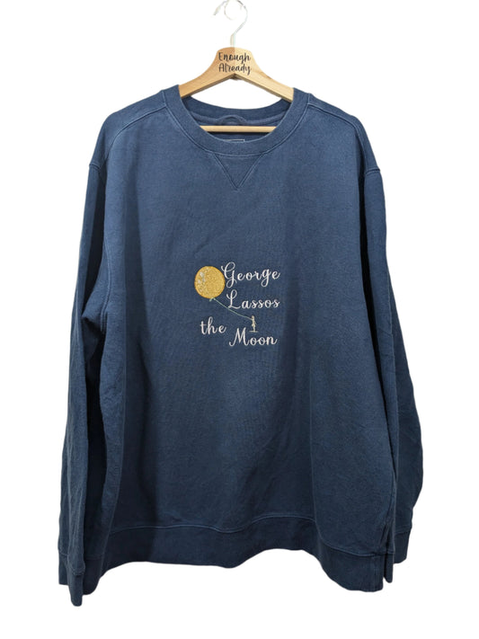 It's A Wonderful Life Christmas Jumpers - Embroidered George Lassos the Moon Festive Design and Illustration