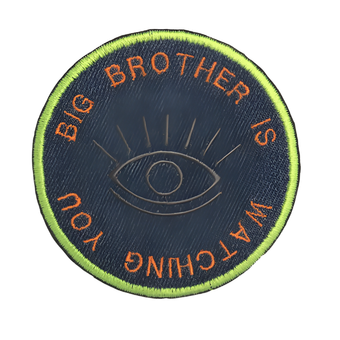 Recycled Denim Sew On Patch - George Orwell 1984 Big Brother Quote