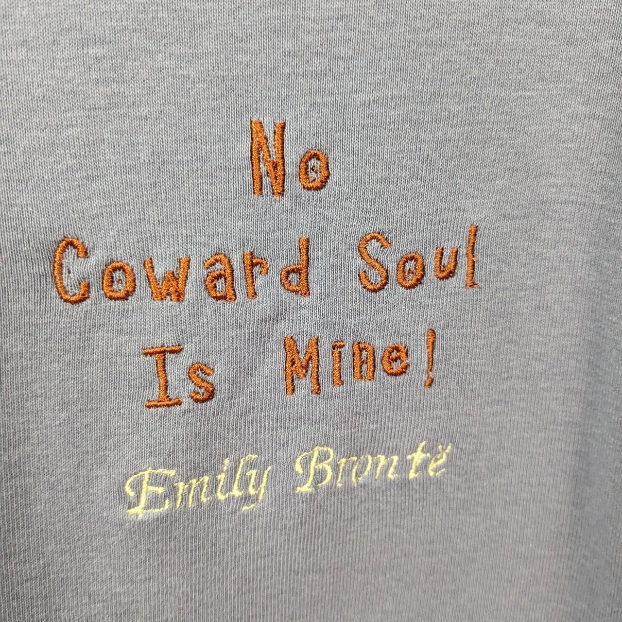 Size 14 Powder Blue Up-cycled Vest - Embroidered Emily Bronte Quote