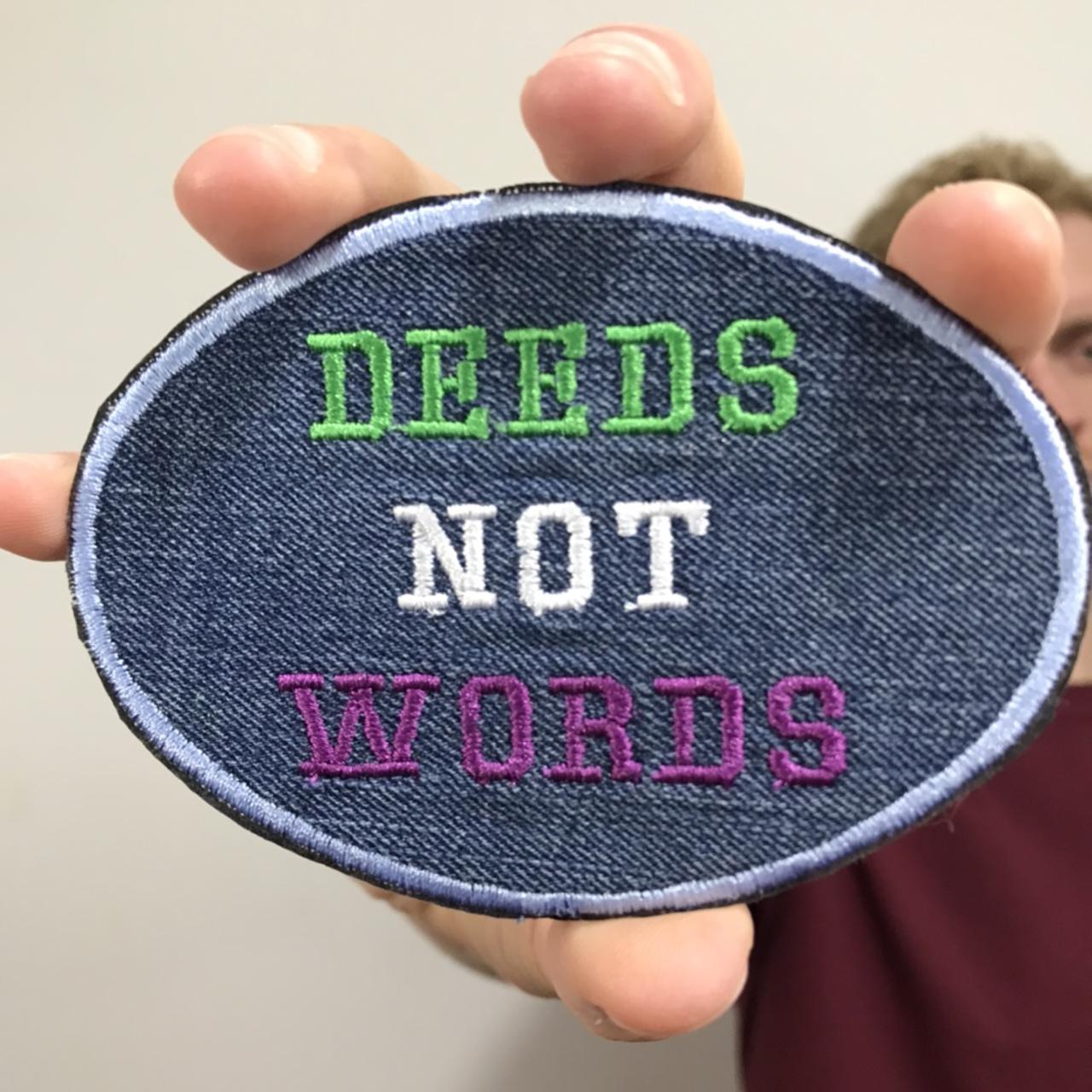 Emmeline Pankhurst - Suffragette Inspired Quote Recycled Denim Sew On Patch