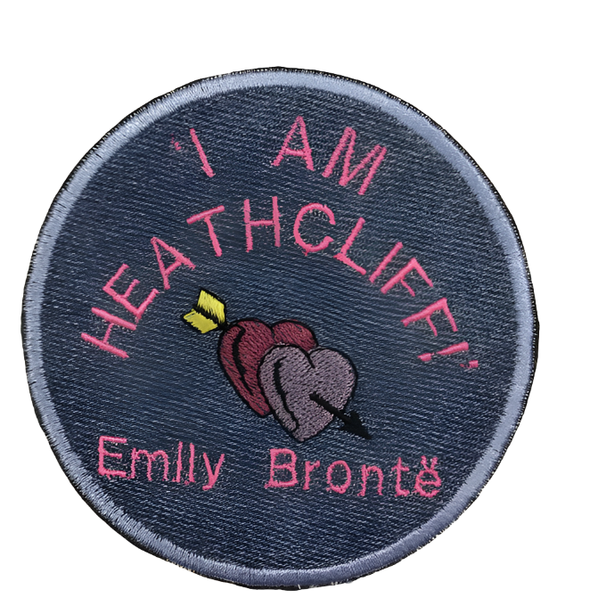 Recycled Denim Sew On Patch- Wuthering Heights, Emily Brontë Quote