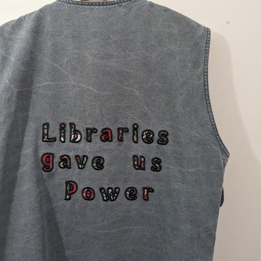 Size 16-18 Applique Utility Gilet -Embroidered Libraries Gave Us Power Quote