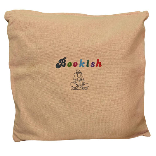 Cushion Cover: Bookish Rainbow Design and Line Drawing