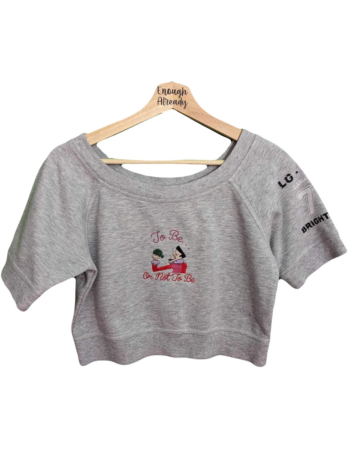 Size 10/12 Cropped Sweatshirt T-Shirt - Very Y2K - Hamlet Illustration and Quote - To Be... Or Not To Be