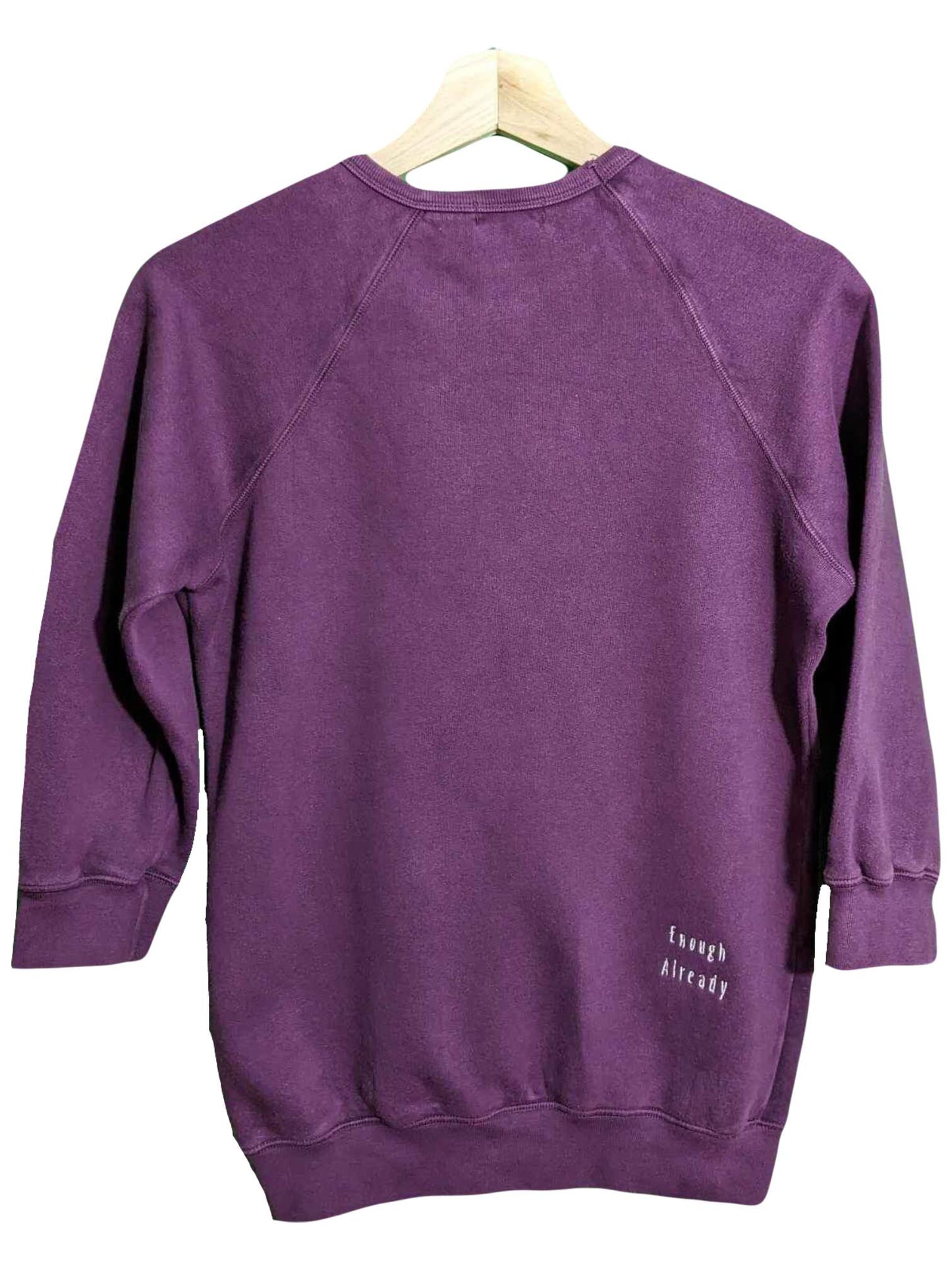 Size Teen Large (But Would Fit Size 4-6) Purple Reworked Sweatshirt - Minimalist Embroidered George Orwell 1984 Design