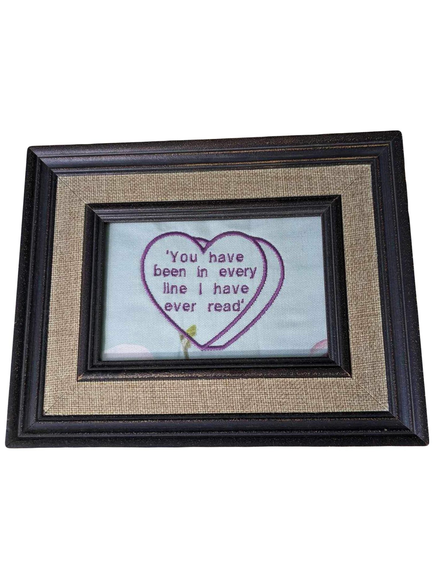 Charles Dickens - Great Expectations Upcycled Framed Art Work - Embroidered Quote About Love