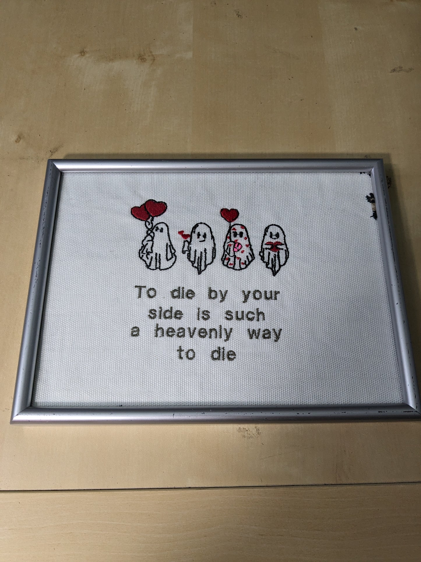 The Smiths Inspired Embroidery Art - Framed Artwork - Ghost Illustrations - Gothic Valentine's Day