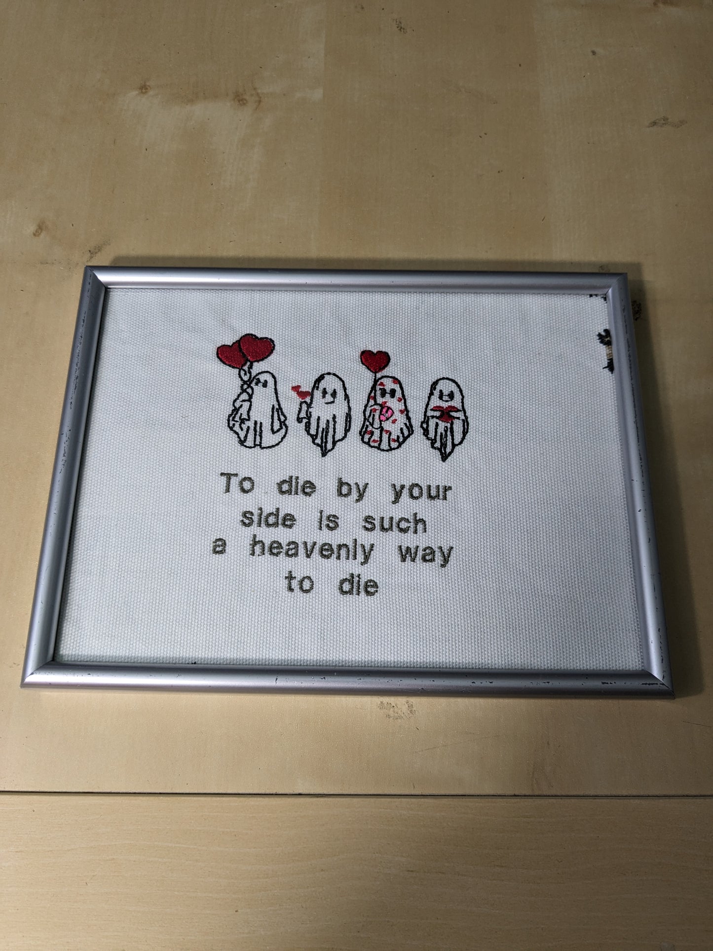 The Smiths Inspired Embroidery Art - Framed Artwork - Ghost Illustrations - Gothic Valentine's Day