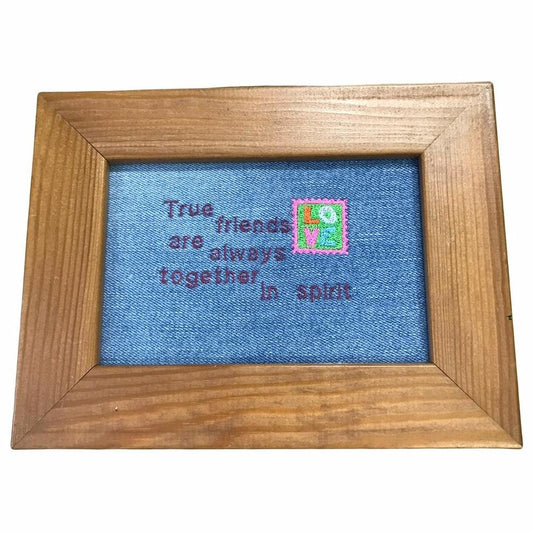 Anne of Green Gables Embroidered Framed Quote -  Reworked Fabric - Vintage Frame