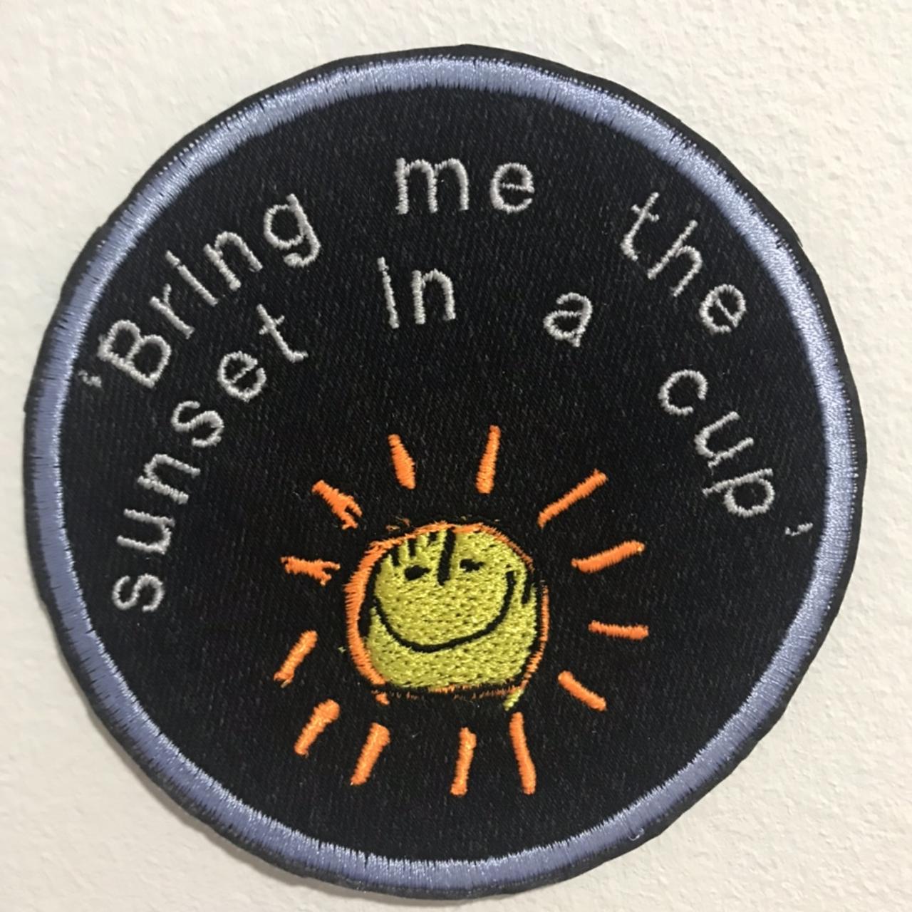 Bring Me The Sunset In a Cup - Emily Dickinson Inspired Embroidered Sew On Denim Patch