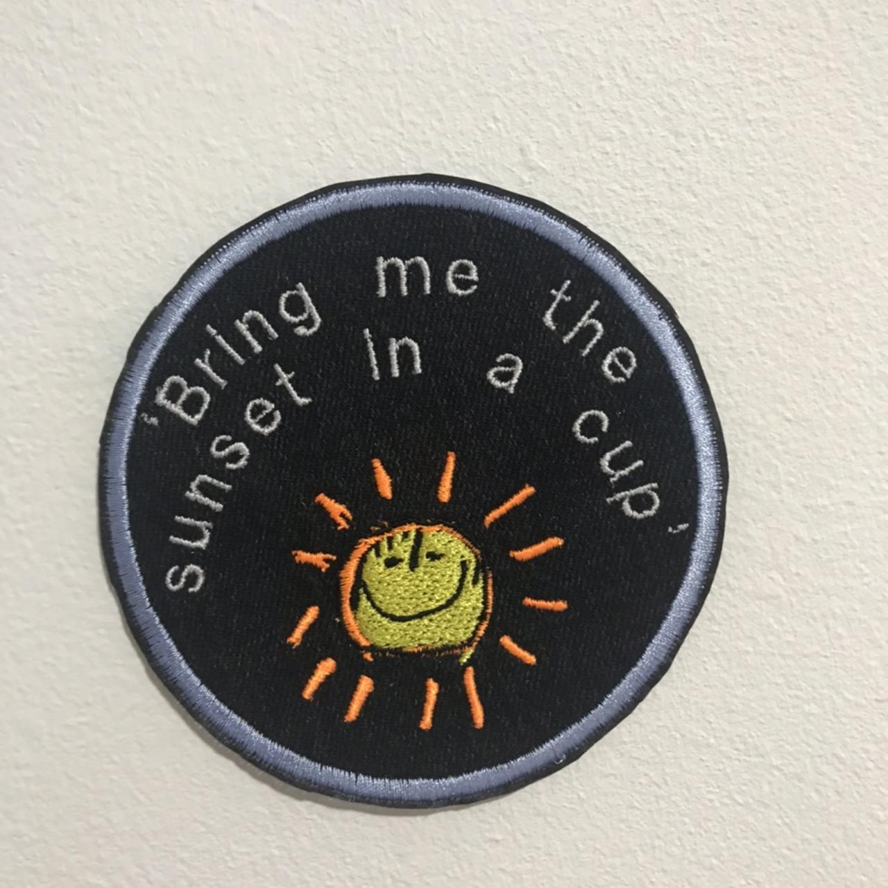 Bring Me The Sunset In a Cup - Emily Dickinson Inspired Embroidered Sew On Denim Patch